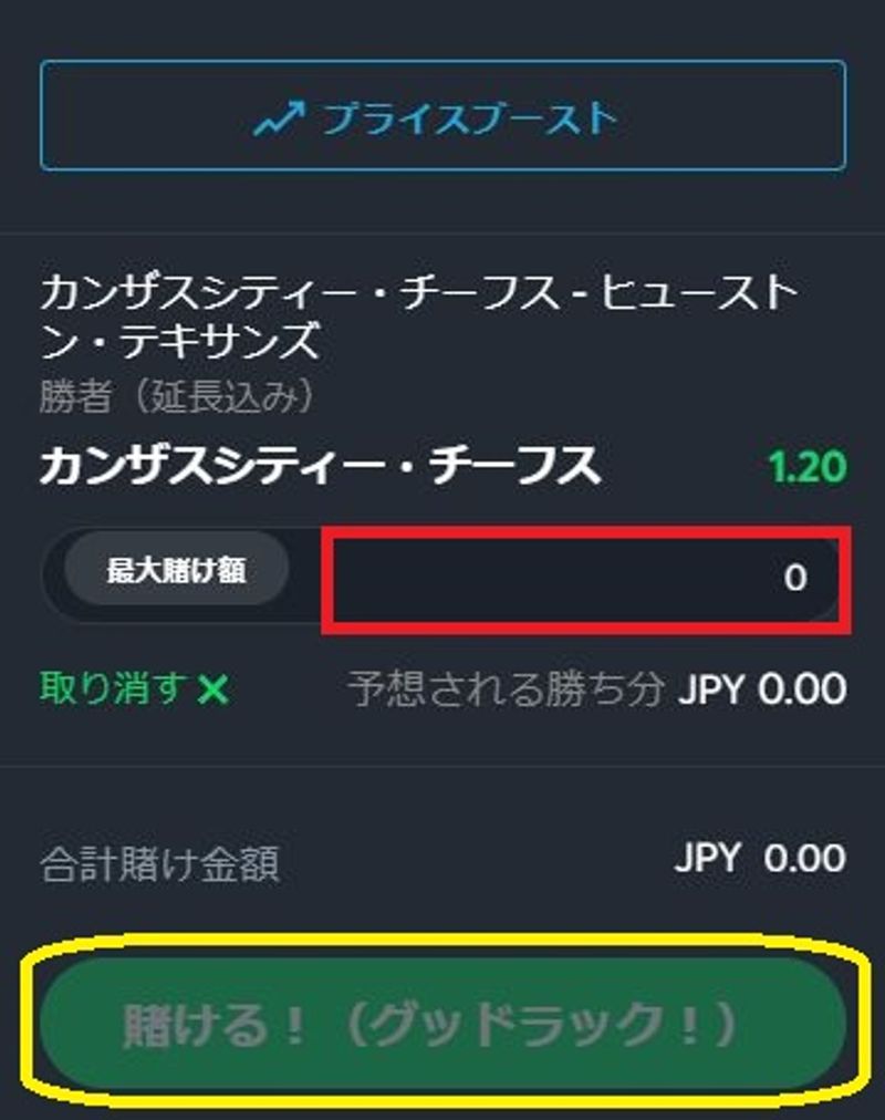 ベット金額入力