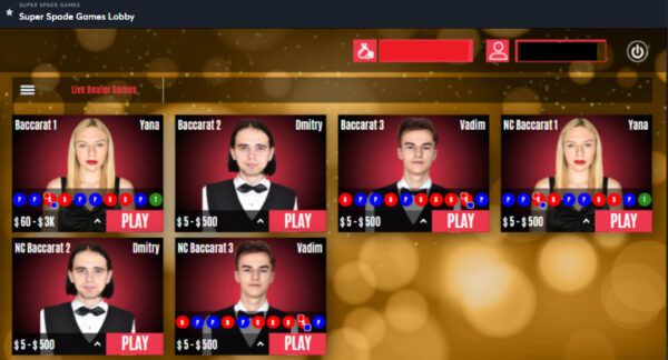 Super Spade Games ライブバカラ