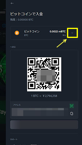 スポーツベットアイオー 入金 STEP3b 通貨切替
